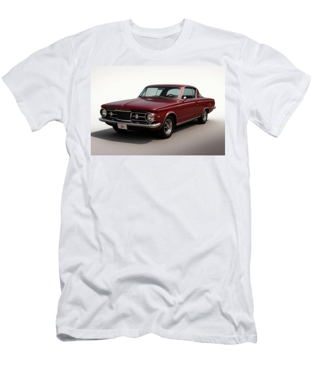 1965 Plymouth Barracuda V8 Fastback Maroon Studio Three Quarter Cathy Anderson T-Shirt