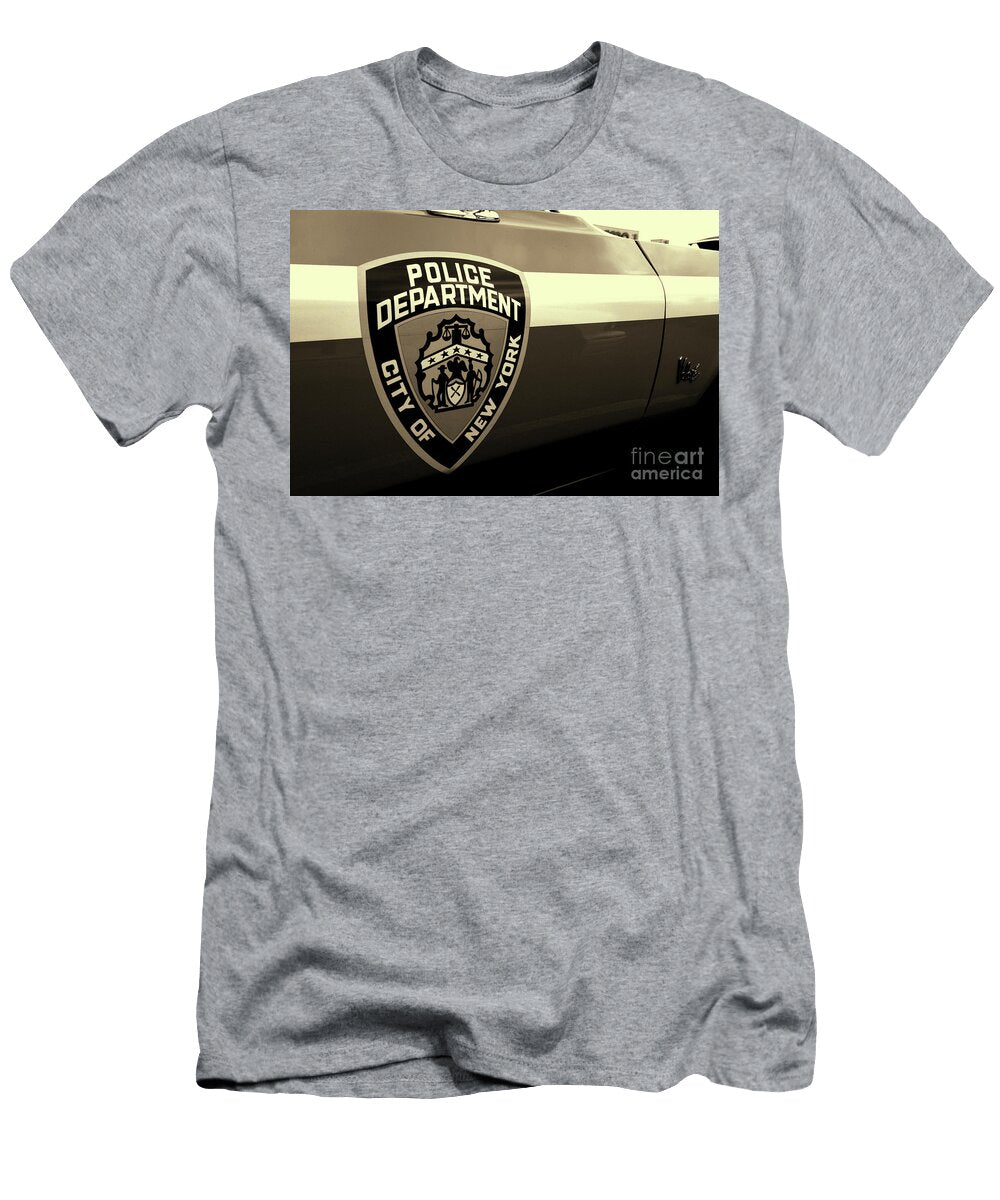 1970s New York City Police Vehicle Sepia Paul Ward T-Shirt