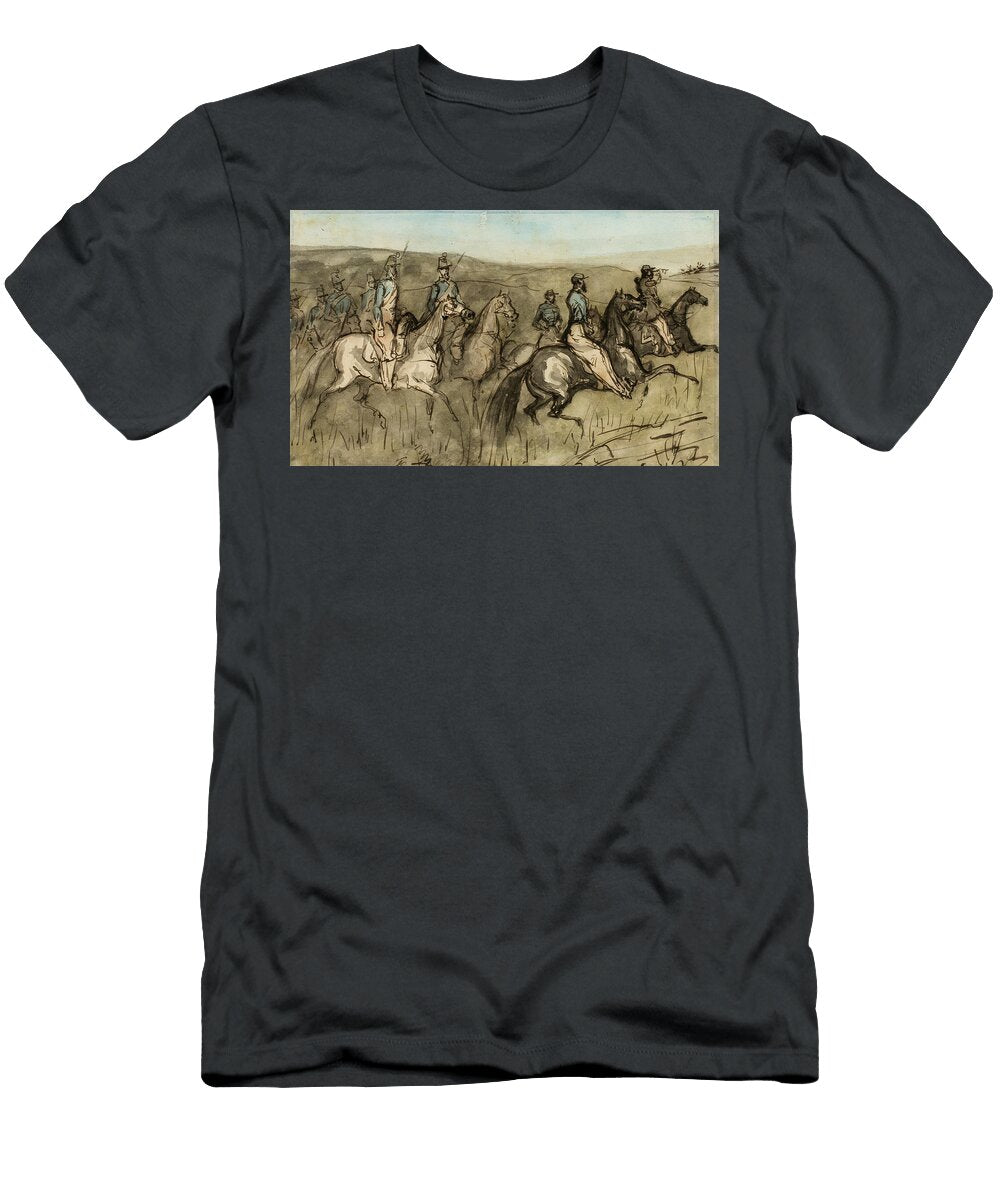 Cavalry Exercise in a Meadow Constantin Guys T-Shirt