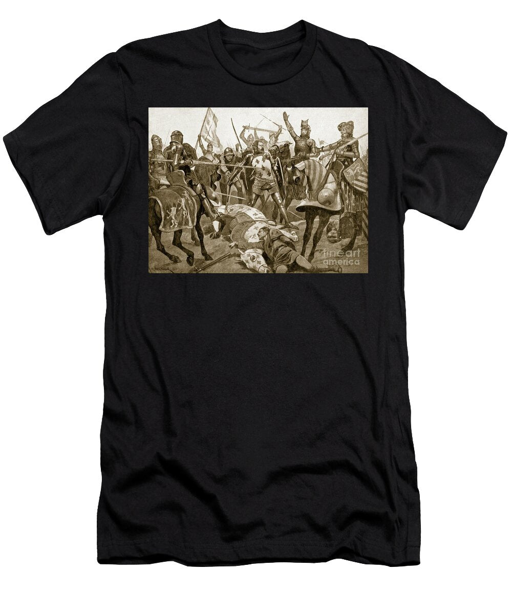 The Battle of Poitiers 19th September 1356 Illustration From Hutchinsons Story of the British Nation C1920 Richard Caton Ii Woodville T-Shirt